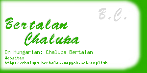 bertalan chalupa business card